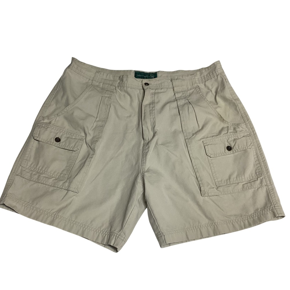 Knights of Round Table Mens 40 Khaki Cargo Shorts Pleated Cotton Tan Utility 8in